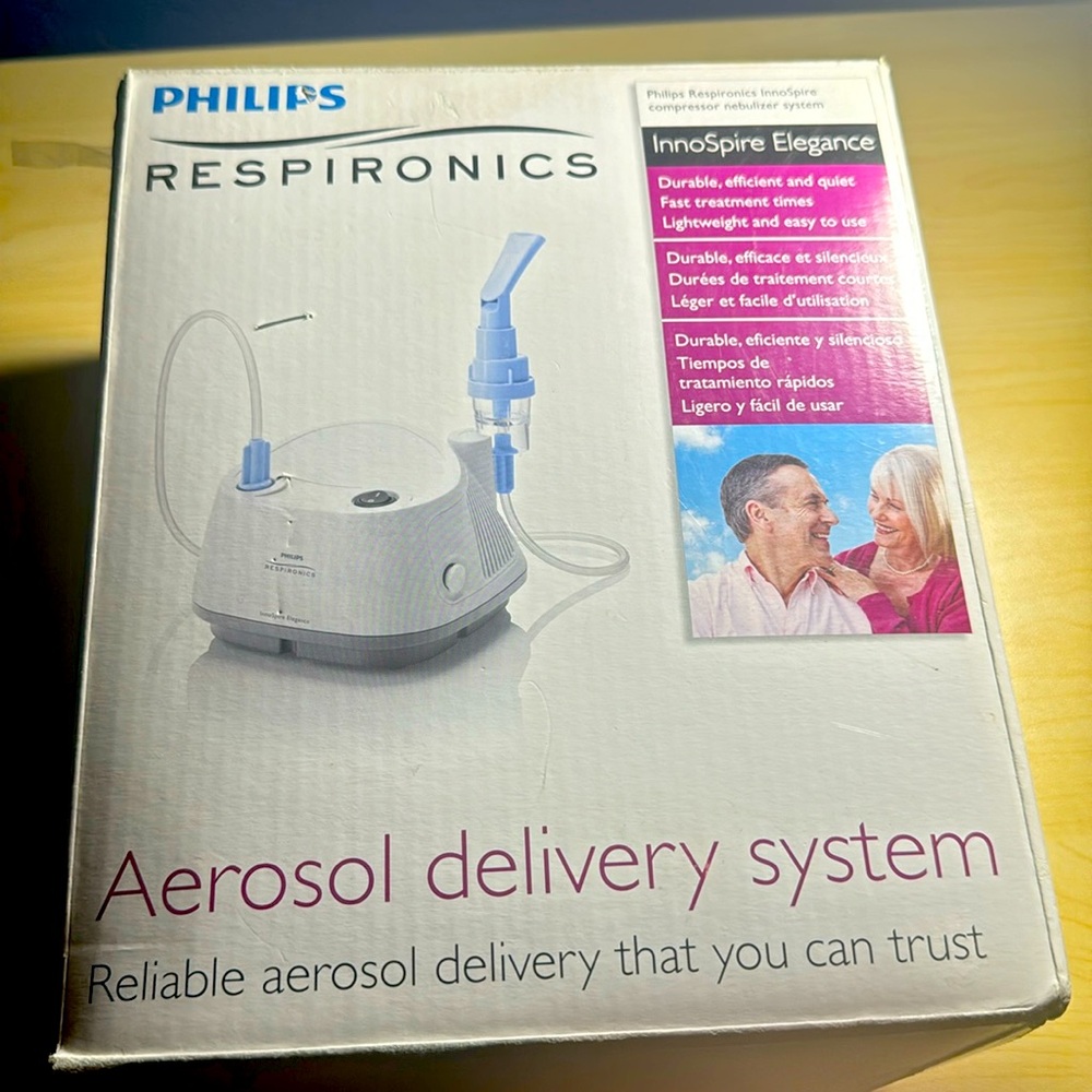 Brand new, in box Philips Respitronics aerosol delivery system (nebulizer).